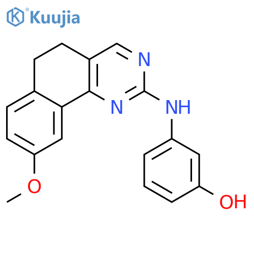 Phenol, 3-[(5,6-dihydro-9-methoxybenzo[h]quinazolin-2-yl)amino]- structure