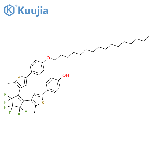 Phenol, 4-[4-[3,3,4,4,5,5-hexafluoro-2-[5-[4-(hexadecyloxy)phenyl]-2-methyl-3-thienyl]-1-cyclopenten-1-yl]-5-methyl-2-thienyl]- structure