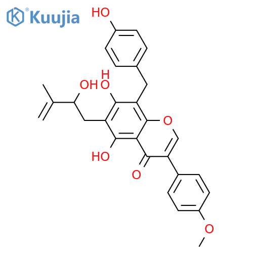 4',5,7-Trihydroxy-8-(4-hydroxybenzyl)-6-prenylisoflavone; Δ3''-Isomer, 2''ξ-hydroxy, 4'-Me ether structure