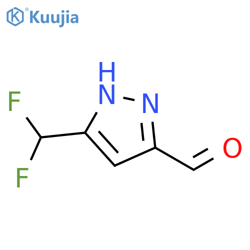 1H-Pyrazole-3-carboxaldehyde, 5-(difluoromethyl)- structure