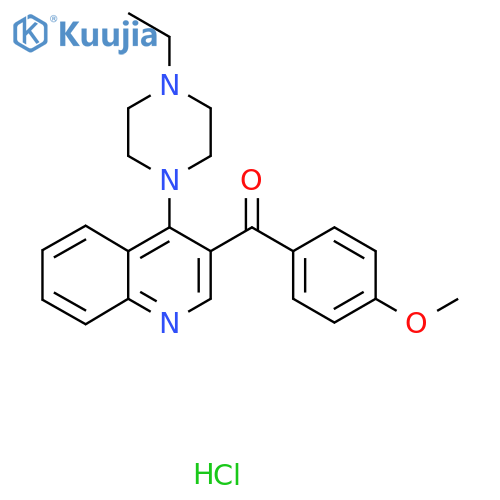 4-(4-ethylpiperazin-1-yl)-3-(4-methoxybenzoyl)quinoline hydrochloride structure