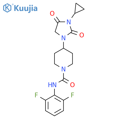 4-(3-cyclopropyl-2,4-dioxoimidazolidin-1-yl)-N-(2,6-difluorophenyl)piperidine-1-carboxamide structure