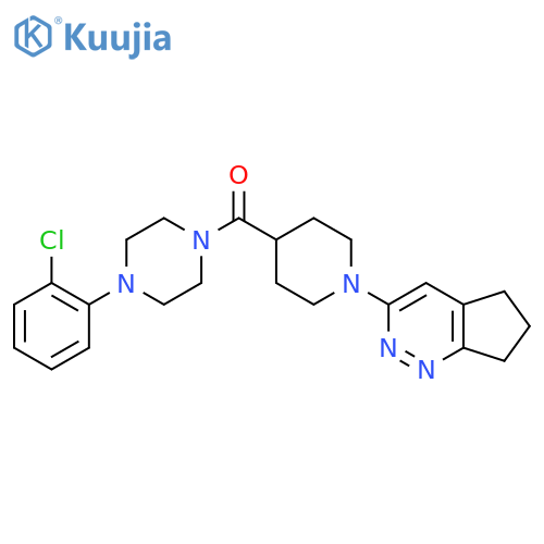 1-(2-chlorophenyl)-4-(1-{5H,6H,7H-cyclopenta[c]pyridazin-3-yl}piperidine-4-carbonyl)piperazine structure