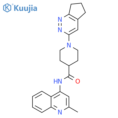 1-{5H,6H,7H-cyclopenta[c]pyridazin-3-yl}-N-(2-methylquinolin-4-yl)piperidine-4-carboxamide structure