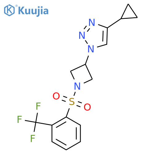 4-cyclopropyl-1-{1-2-(trifluoromethyl)benzenesulfonylazetidin-3-yl}-1H-1,2,3-triazole structure