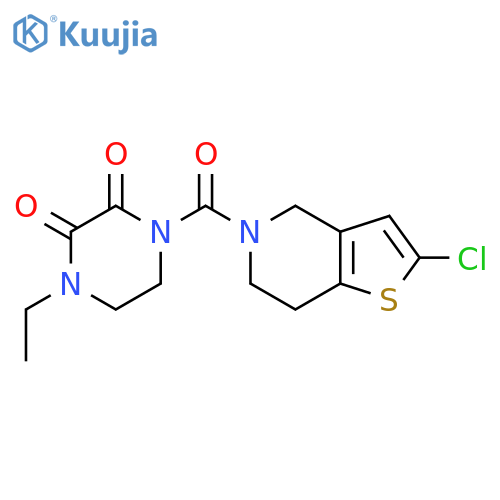 1-{2-chloro-4H,5H,6H,7H-thieno3,2-cpyridine-5-carbonyl}-4-ethylpiperazine-2,3-dione structure