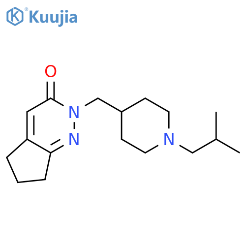 2-{[1-(2-methylpropyl)piperidin-4-yl]methyl}-2H,3H,5H,6H,7H-cyclopenta[c]pyridazin-3-one structure