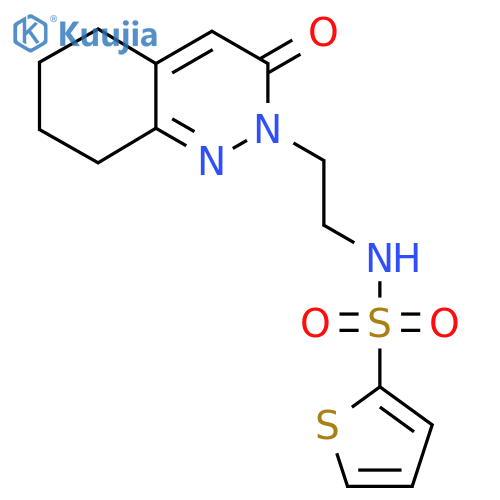 N-[2-(3-oxo-2,3,5,6,7,8-hexahydrocinnolin-2-yl)ethyl]thiophene-2-sulfonamide structure