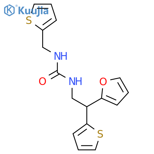 3-[2-(Furan-2-yl)-2-(thiophen-2-yl)ethyl]-1-[(thiophen-2-yl)methyl]urea structure