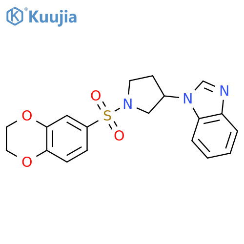1-[1-(2,3-dihydro-1,4-benzodioxine-6-sulfonyl)pyrrolidin-3-yl]-1H-1,3-benzodiazole structure