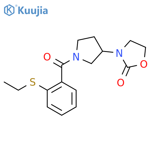 3-{1-[2-(Ethylsulfanyl)benzoyl]pyrrolidin-3-yl}-1,3-oxazolidin-2-one structure
