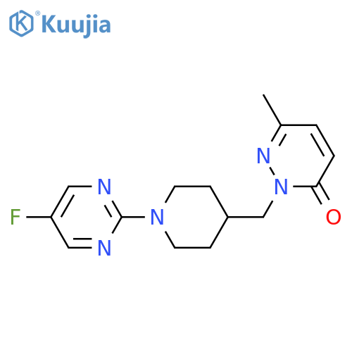 2-{[1-(5-Fluoropyrimidin-2-yl)piperidin-4-yl]methyl}-6-methyl-2,3-dihydropyridazin-3-one structure
