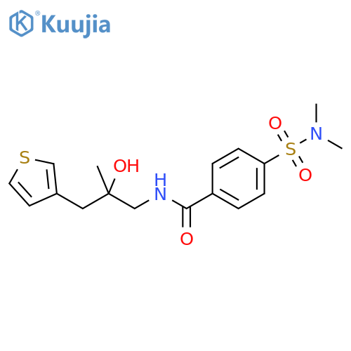 4-(dimethylsulfamoyl)-N-{2-hydroxy-2-[(thiophen-3-yl)methyl]propyl}benzamide structure