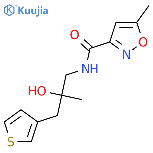 N-[2-hydroxy-2-methyl-3-(thiophen-3-yl)propyl]-5-methyl-1,2-oxazole-3-carboxamide structure