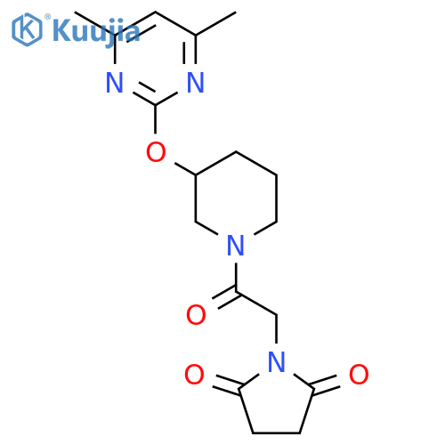 1-(2-{3-[(4,6-dimethylpyrimidin-2-yl)oxy]piperidin-1-yl}-2-oxoethyl)pyrrolidine-2,5-dione structure
