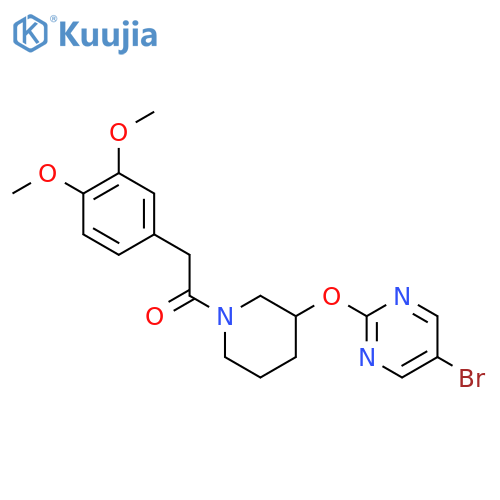 1-{3-[(5-bromopyrimidin-2-yl)oxy]piperidin-1-yl}-2-(3,4-dimethoxyphenyl)ethan-1-one structure