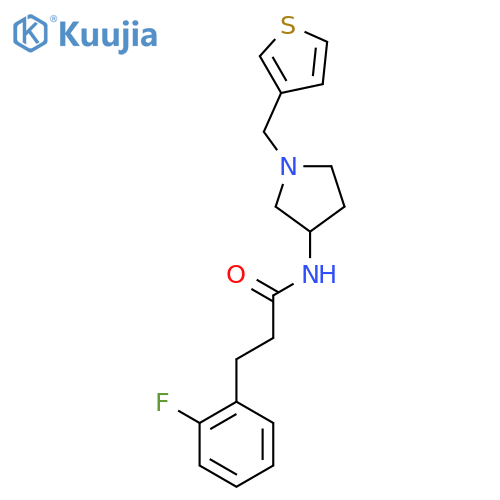 3-(2-fluorophenyl)-N-{1-[(thiophen-3-yl)methyl]pyrrolidin-3-yl}propanamide structure