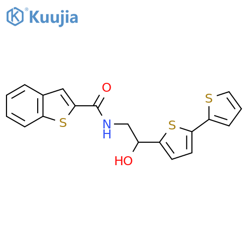 N-(2-{2,2'-bithiophene-5-yl}-2-hydroxyethyl)-1-benzothiophene-2-carboxamide structure