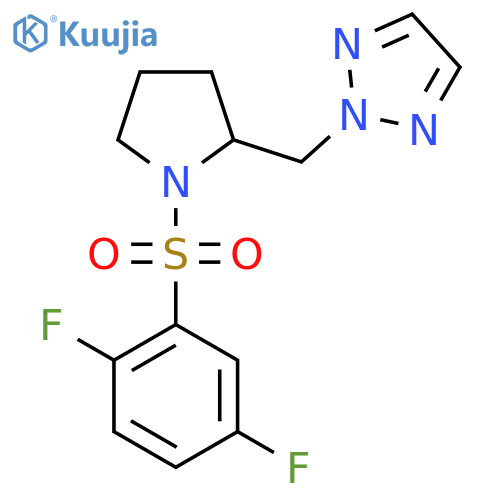 2-{1-(2,5-difluorobenzenesulfonyl)pyrrolidin-2-ylmethyl}-2H-1,2,3-triazole structure