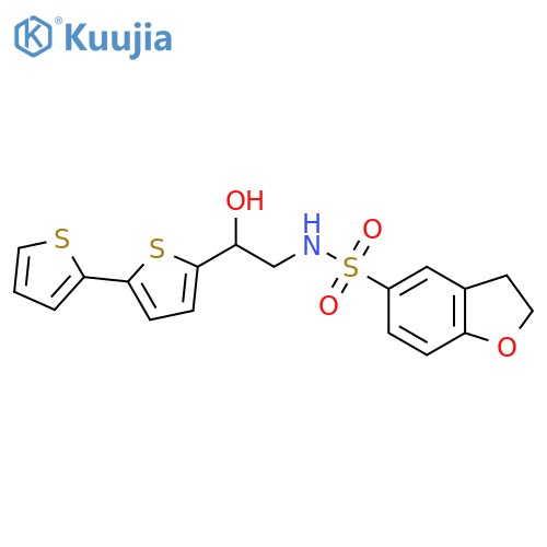 N-(2-{2,2'-bithiophene-5-yl}-2-hydroxyethyl)-2,3-dihydro-1-benzofuran-5-sulfonamide structure