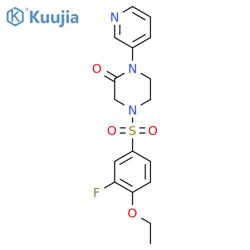 4-(4-Ethoxy-3-fluorobenzenesulfonyl)-1-(pyridin-3-yl)piperazin-2-one structure