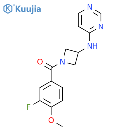 N-1-(3-fluoro-4-methoxybenzoyl)azetidin-3-ylpyrimidin-4-amine structure