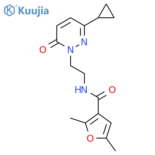 N-[2-(3-cyclopropyl-6-oxo-1,6-dihydropyridazin-1-yl)ethyl]-2,5-dimethylfuran-3-carboxamide structure