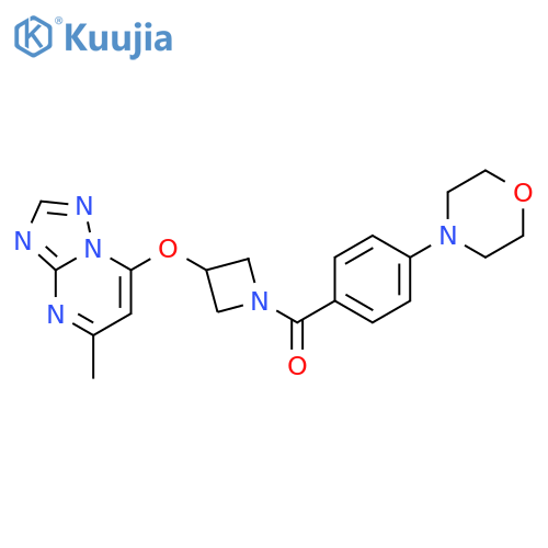 4-{4-[3-({5-Methyl-[1,2,4]triazolo[1,5-a]pyrimidin-7-yl}oxy)azetidine-1-carbonyl]phenyl}morpholine structure