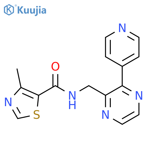 4-methyl-N-{[3-(pyridin-4-yl)pyrazin-2-yl]methyl}-1,3-thiazole-5-carboxamide structure
