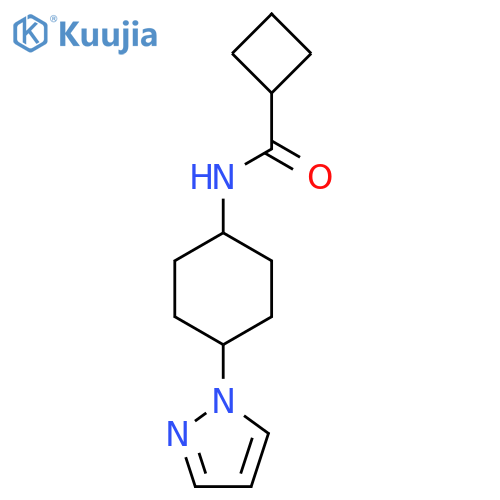 N-[4-(1H-pyrazol-1-yl)cyclohexyl]cyclobutanecarboxamide structure