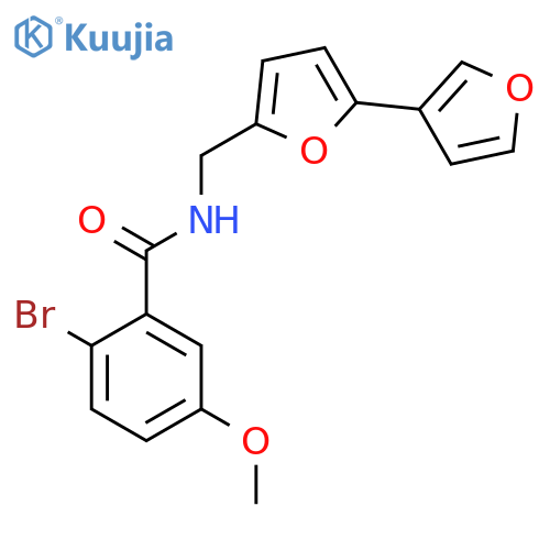 N-({2,3'-bifuran-5-yl}methyl)-2-bromo-5-methoxybenzamide structure