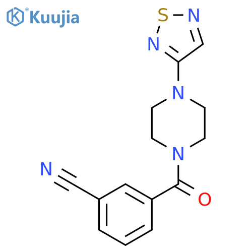3-4-(1,2,5-thiadiazol-3-yl)piperazine-1-carbonylbenzonitrile structure