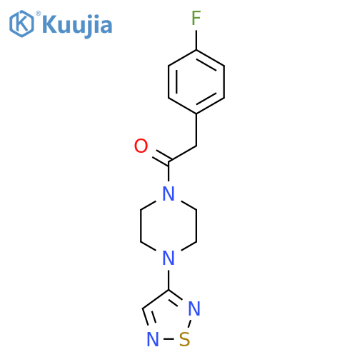 2-(4-fluorophenyl)-1-4-(1,2,5-thiadiazol-3-yl)piperazin-1-ylethan-1-one structure
