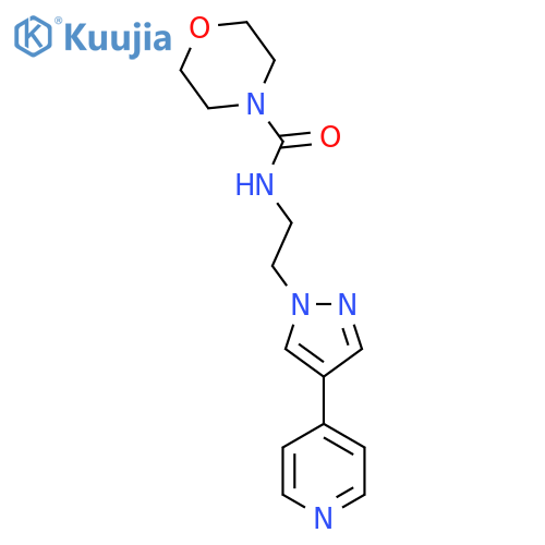 N-{2-4-(pyridin-4-yl)-1H-pyrazol-1-ylethyl}morpholine-4-carboxamide structure