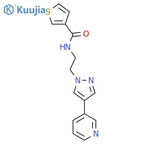 N-{2-4-(pyridin-3-yl)-1H-pyrazol-1-ylethyl}thiophene-3-carboxamide structure