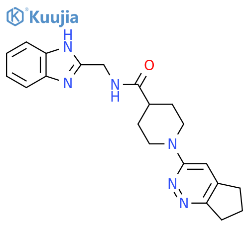 N-[(1H-1,3-benzodiazol-2-yl)methyl]-1-{5H,6H,7H-cyclopenta[c]pyridazin-3-yl}piperidine-4-carboxamide structure