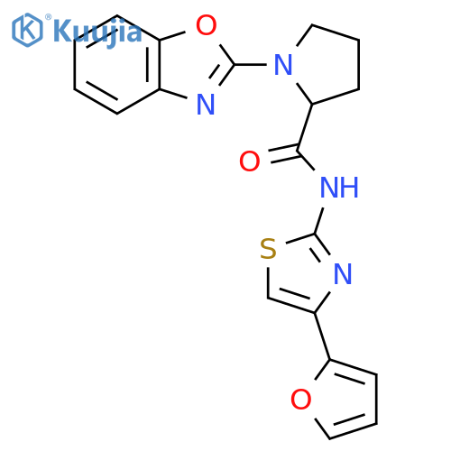 1-(1,3-benzoxazol-2-yl)-N-4-(furan-2-yl)-1,3-thiazol-2-ylpyrrolidine-2-carboxamide structure