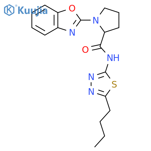 1-(1,3-benzoxazol-2-yl)-N-(5-butyl-1,3,4-thiadiazol-2-yl)pyrrolidine-2-carboxamide structure