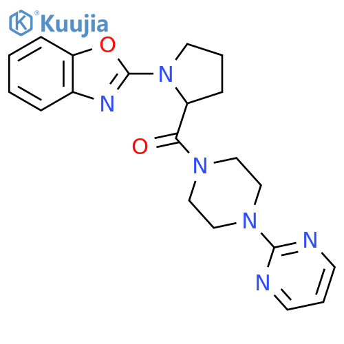 2-{2-4-(pyrimidin-2-yl)piperazine-1-carbonylpyrrolidin-1-yl}-1,3-benzoxazole structure