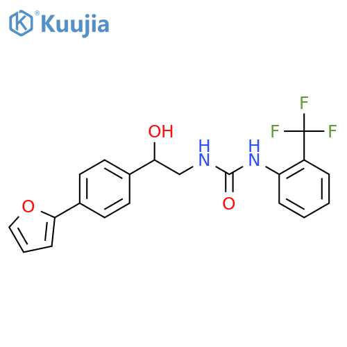 1-{2-4-(furan-2-yl)phenyl-2-hydroxyethyl}-3-2-(trifluoromethyl)phenylurea structure