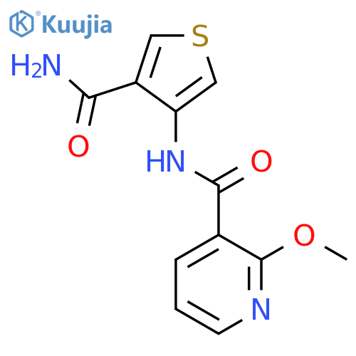 N-(4-carbamoylthiophen-3-yl)-2-methoxypyridine-3-carboxamide structure