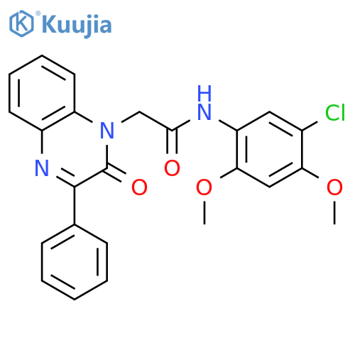 N-(5-chloro-2,4-dimethoxyphenyl)-2-(2-oxo-3-phenyl-1,2-dihydroquinoxalin-1-yl)acetamide structure