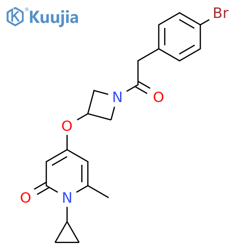 4-((1-(2-(4-bromophenyl)acetyl)azetidin-3-yl)oxy)-1-cyclopropyl-6-methylpyridin-2(1H)-one structure