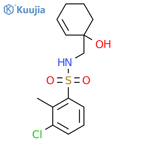 3-chloro-N-[(1-hydroxycyclohex-2-en-1-yl)methyl]-2-methylbenzene-1-sulfonamide structure