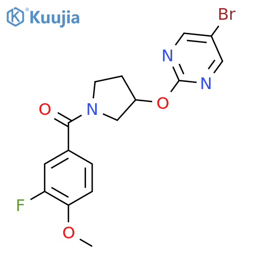 5-Bromo-2-{[1-(3-fluoro-4-methoxybenzoyl)pyrrolidin-3-yl]oxy}pyrimidine structure