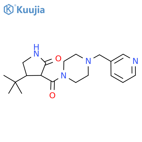 4-tert-butyl-3-{4-[(pyridin-3-yl)methyl]piperazine-1-carbonyl}pyrrolidin-2-one structure