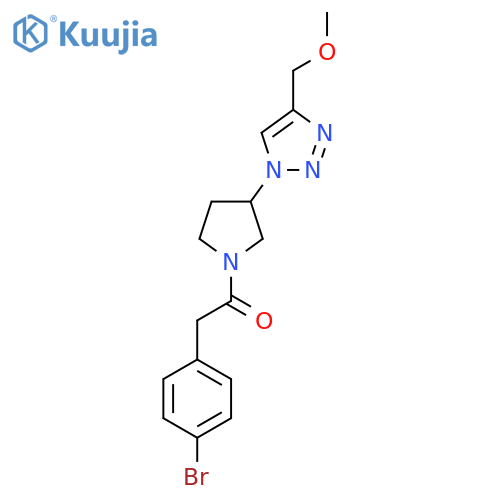 2-(4-bromophenyl)-1-{3-[4-(methoxymethyl)-1H-1,2,3-triazol-1-yl]pyrrolidin-1-yl}ethan-1-one structure