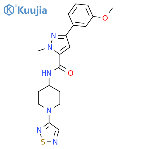 3-(3-methoxyphenyl)-1-methyl-N-1-(1,2,5-thiadiazol-3-yl)piperidin-4-yl-1H-pyrazole-5-carboxamide structure
