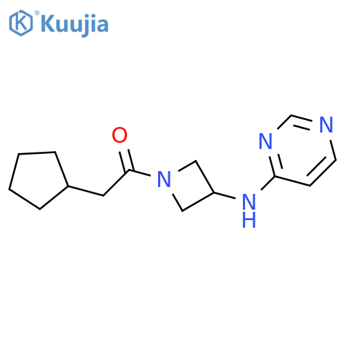 2-cyclopentyl-1-{3-(pyrimidin-4-yl)aminoazetidin-1-yl}ethan-1-one structure