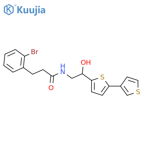 N-(2-{2,3'-bithiophene-5-yl}-2-hydroxyethyl)-3-(2-bromophenyl)propanamide structure
